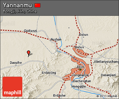 Shaded Relief 3D Map of Yannanmu