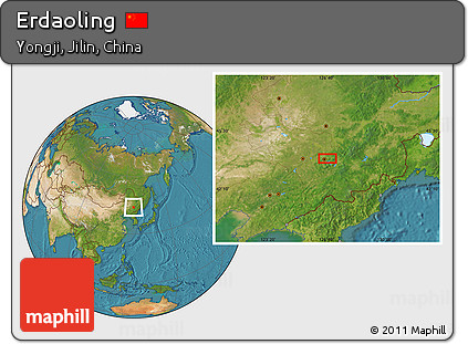 Satellite Location Map of Erdaoling