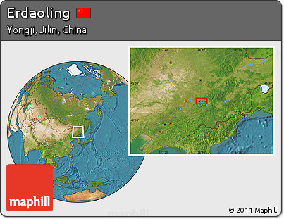 Satellite Location Map of Erdaoling