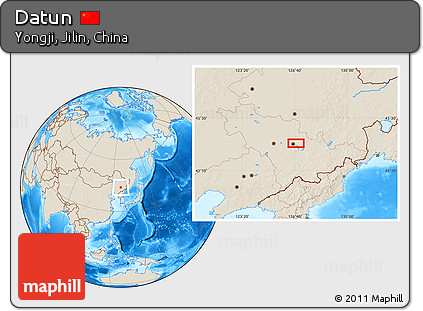 Shaded Relief Location Map of Datun