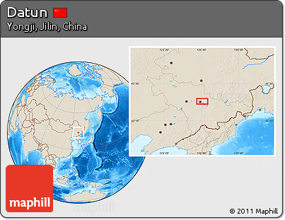 Shaded Relief Location Map of Datun