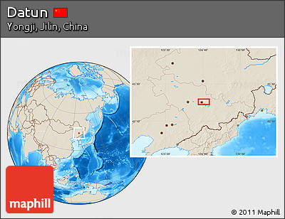Shaded Relief Location Map of Datun