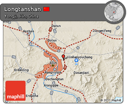 Shaded Relief Map of Longtanshan
