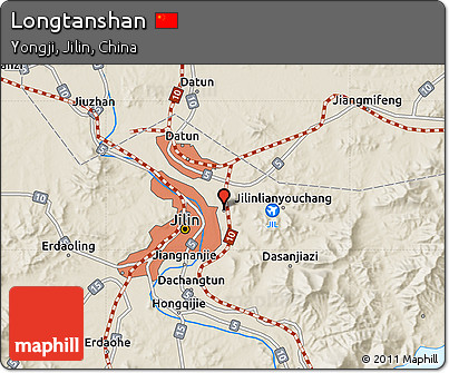 Shaded Relief Map of Longtanshan