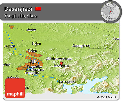 Physical Panoramic Map of Dasanjiazi