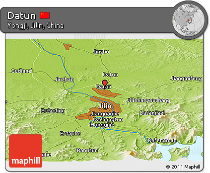 Physical Panoramic Map of Datun