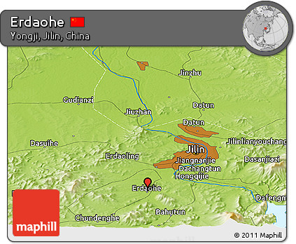 Physical Panoramic Map of Erdaohe