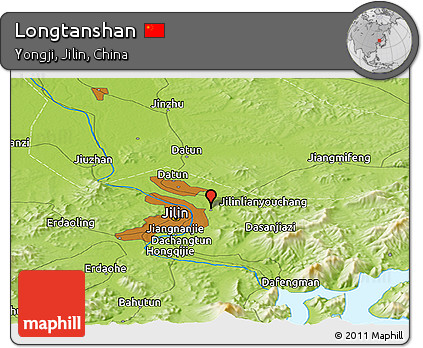 Physical Panoramic Map of Longtanshan