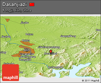 Physical Panoramic Map of Dasanjiazi