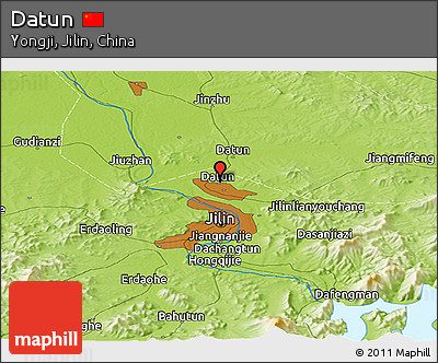 Physical Panoramic Map of Datun