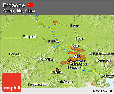 Physical Panoramic Map of Erdaohe