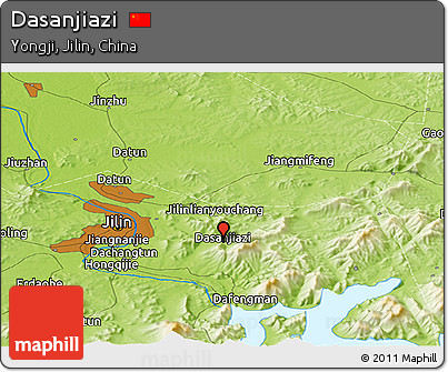 Physical Panoramic Map of Dasanjiazi