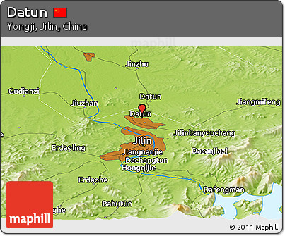 Physical Panoramic Map of Datun