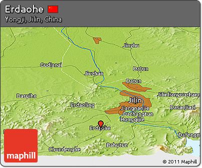 Physical Panoramic Map of Erdaohe
