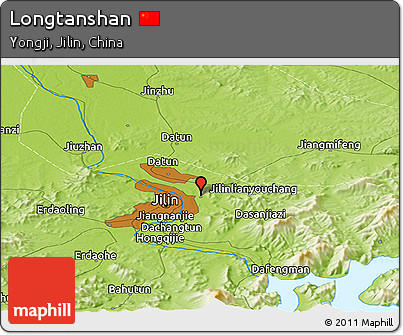Physical Panoramic Map of Longtanshan