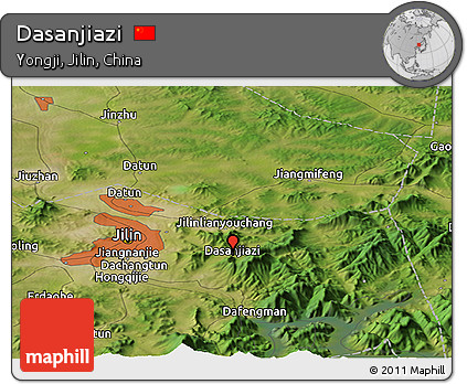 Satellite Panoramic Map of Dasanjiazi