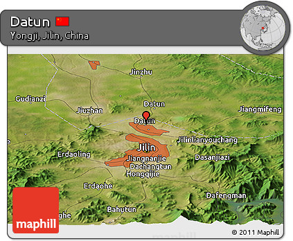 Satellite Panoramic Map of Datun
