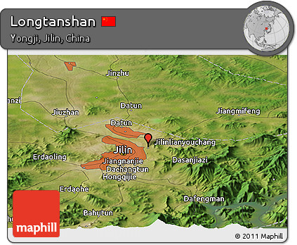 Satellite Panoramic Map of Longtanshan