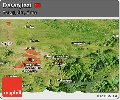 Satellite Panoramic Map of Dasanjiazi