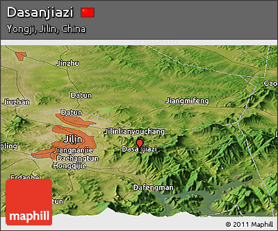 Satellite Panoramic Map of Dasanjiazi