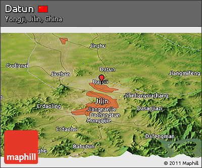 Satellite Panoramic Map of Datun