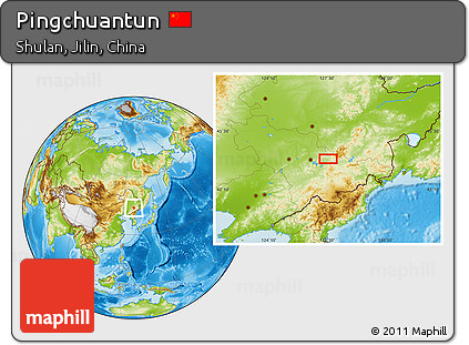 Physical Location Map of Pingchuantun