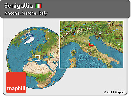 Satellite Location Map of Senigallia