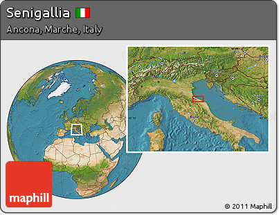Satellite Location Map of Senigallia