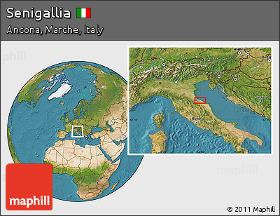 Satellite Location Map of Senigallia
