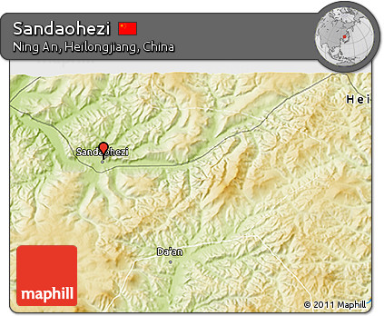 Physical 3D Map of Sandaohezi