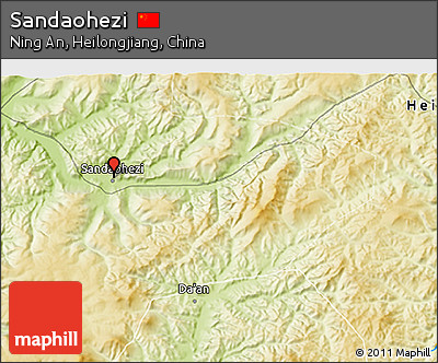Physical 3D Map of Sandaohezi