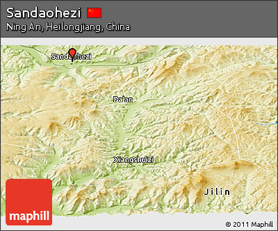 Physical Panoramic Map of Sandaohezi
