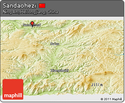 Physical Panoramic Map of Sandaohezi