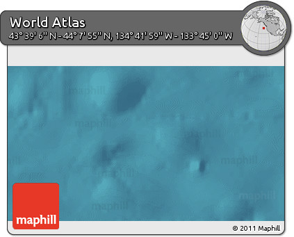Satellite 3D Map of the Area around 43° 53' 30" N, 134° 13' 29" W