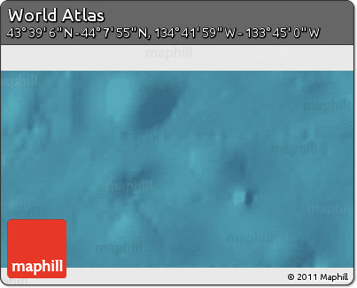 Satellite 3D Map of the Area around 43° 53' 30" N, 134° 13' 29" W