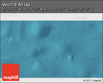 Satellite 3D Map of the Area around 43° 53' 30" N, 134° 13' 29" W