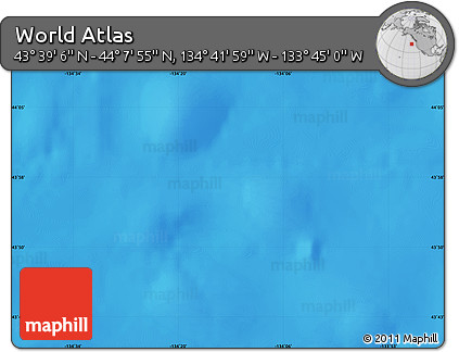 Physical Map of the Area around 43° 53' 30" N, 134° 13' 29" W