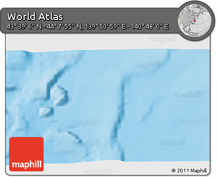 Physical 3D Map of the Area around 43° 53' 30" N, 140° 19' 29" E