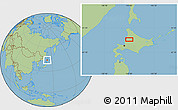 Savanna Style Location Map of the area around 43° 53' 30" N, 142° 1' 30" E