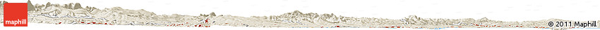 Shaded Relief Horizon Map of the Area around 43° 53' 30" N, 143° 43' 29" E