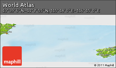 Physical Panoramic Map of the Area around 43° 53' 30" N, 146° 16' 30" E