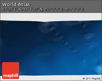 Physical 3D Map of the Area around 43° 53' 30" N, 150° 31' 30" E