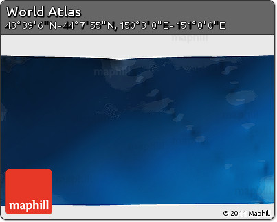 Physical 3D Map of the Area around 43° 53' 30" N, 150° 31' 30" E