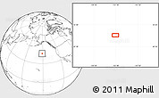 Blank Location Map of the area around 43° 53' 30" N, 151° 13' 29" W