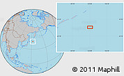 Gray Location Map of the area around 43° 53' 30" N, 153° 4' 29" E