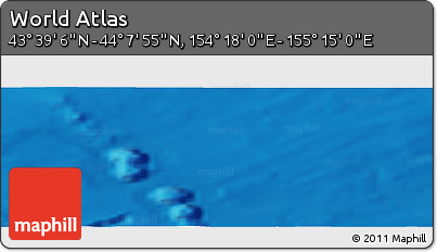 Physical Panoramic Map of the Area around 43° 53' 30" N, 154° 46' 30" E
