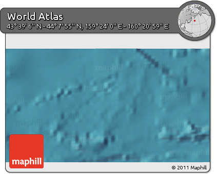 Satellite 3D Map of the Area around 43° 53' 30" N, 159° 52' 30" E