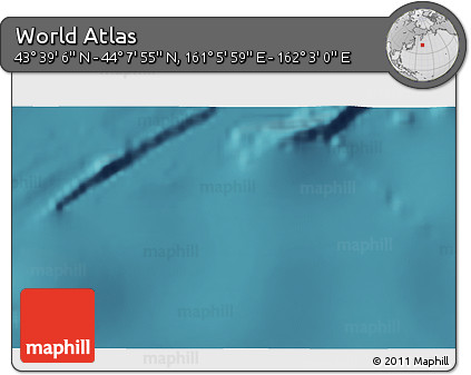 Satellite 3D Map of the Area around 43° 53' 30" N, 161° 34' 29" E