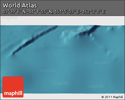 Satellite 3D Map of the Area around 43° 53' 30" N, 161° 34' 29" E