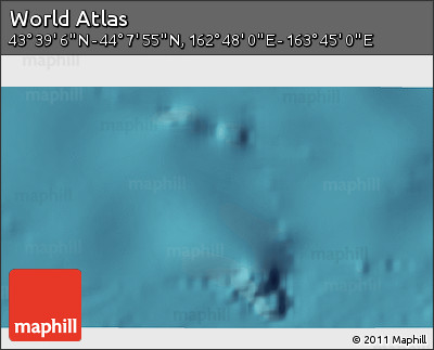 Satellite 3D Map of the Area around 43° 53' 30" N, 163° 16' 30" E